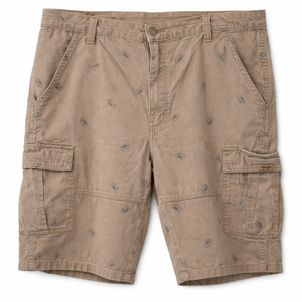 Wrangler Cargo Shorts Mens Size 38 Khaki Printed Casual Utility Pockets Outdoor.